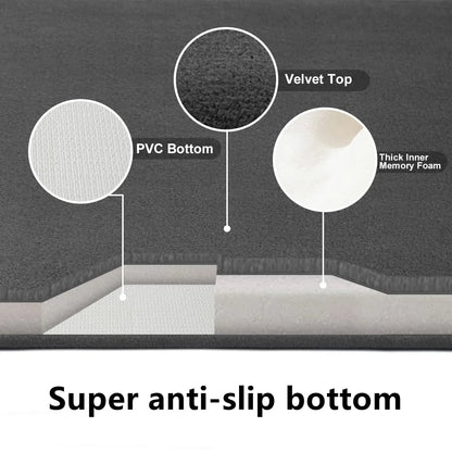 Nordic Bath Mat | Ultra Absorbent Shower Mat with Anti-Slip Design | Soft Velvet for Comfort