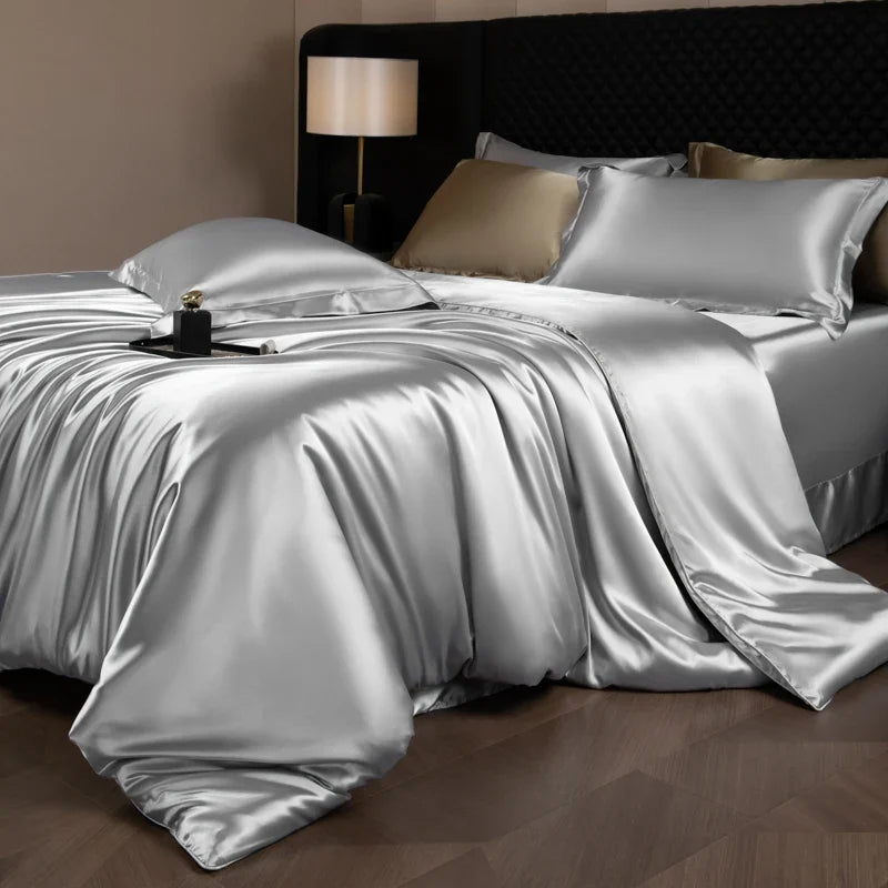 Bed Sheets Set with Duvet Cover and Pillowcases, Silky Sheets Bedding Set, Soft Breathable Fitted Sheet or Flat Sheet