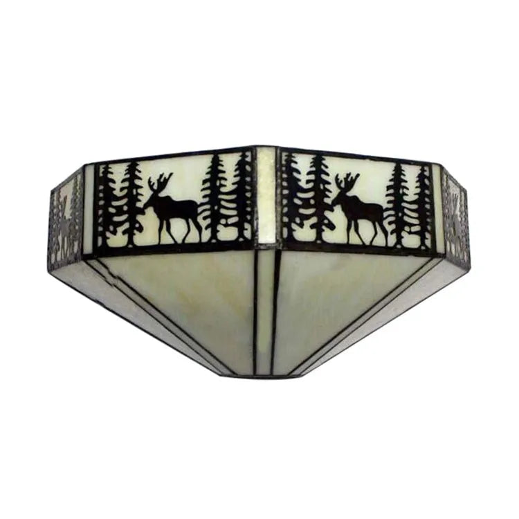 Stained Glass Sconce with Blue & Mint Green Tiles for Bedroom, Hallway & Dining Room | E27 Socket Compatible with LED