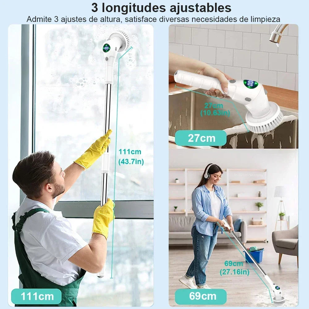 Cordless Spin Scrubber with 8 Attachments – Wireless Cleaning Brush