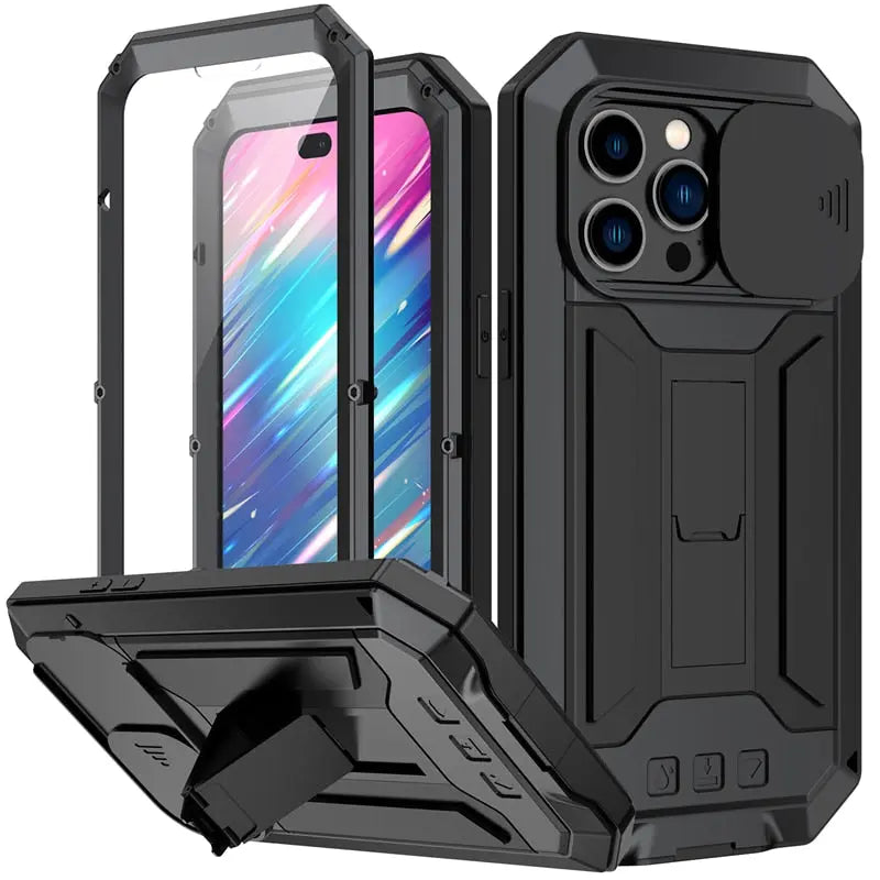 Military-Grade iPhone 14/13 Case with Built-In Screen Shield – Full-Body Defense for Drop, Scratch & Impact