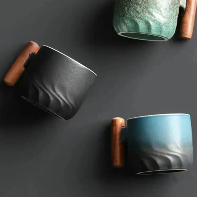 Handmade Stoneware Espresso Cup Gradient Finish Retro Style Small Beverage Holder 2 in Tall 3 in Wide for Morning Coffee Tea Hot Chocolate K