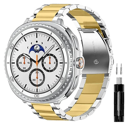 Stainless Steel Link Band for Galaxy Watch 9, Watch 8 & Watch 8 Classic – Premium Metal Bracelet Strap with Quick-Release Links – Fits