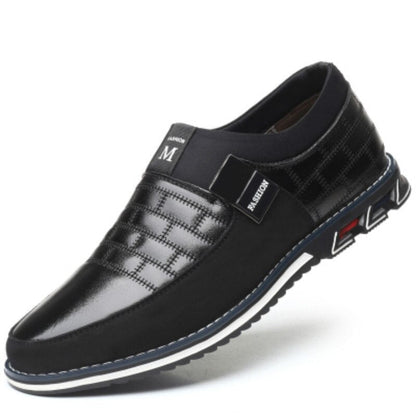 Men's Genuine Leather Slip-On Loafers – Perforated Dress Shoes for Work & Casual Wear