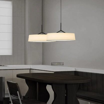 Metal Overhead Fixture 18-Inch Diameter Adjustable Drop Cord LED Ceiling Light for Kitchen Counter and Eating Area