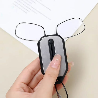 Compact Keychain Reading Glasses with Portable Folding Frame in Protective Case for Vision Magnification on the Go