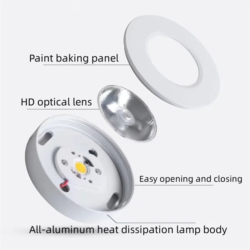 Flush Mount LED Downlight Ultra Slim Aluminum Anti-Glare for Kitchen Bathroom Bedroom Hallway 7W-20W Adjustable 3000K-6000K Modern Low Profi