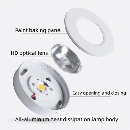 Flush Mount LED Downlight Ultra Slim Aluminum Anti-Glare for Kitchen Bathroom Bedroom Hallway 7W-20W Adjustable 3000K-6000K Modern Low Profi