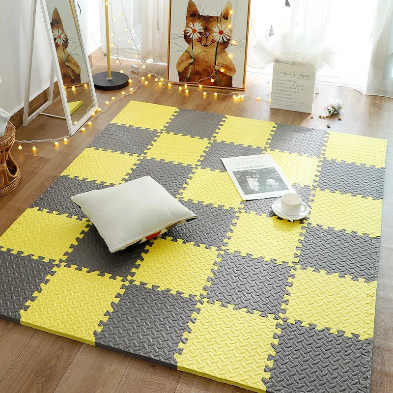 Interlocking Foam Floor Tiles for Kids Playroom 12x12 Inch Cushioned Baby Crawling Mat Non-Slip Puzzle Mats Nursery Safe Play Area