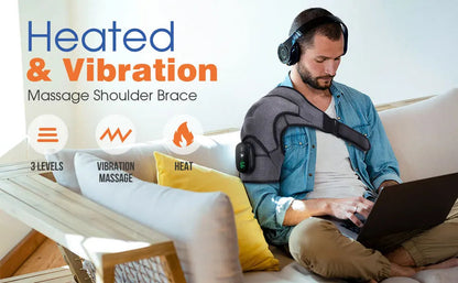 Heated Shoulder Brace with Adjustable Warmth & Vibration | Ergonomic Support for Daily Relief