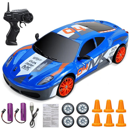 RC Mini Drift Car Remote Control Racing Toy with LED Lights & Rechargeable Battery for Kids & Adults