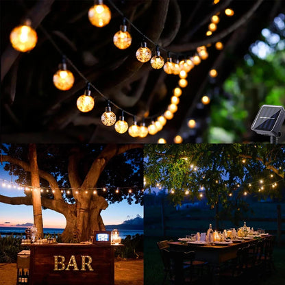 Solar-Powered Fairy Lights 30 Feet Automatic Dusk Sensor Waterproof LED Garden Décor for Patio Yard Pathway Landscaping Outdoor Illumination