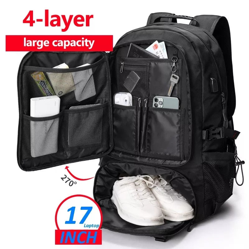 Adventure Ready | Large Capacity Travel Backpack with Water-Resistant Design | Versatile Gear Carrier for Outdoor Enthusiasts