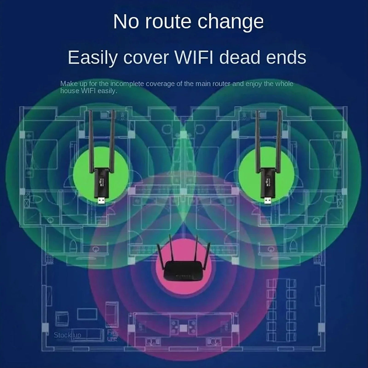 Home Network Booster | WiFi Extender with USB Power for Enhanced Range and Reliable Signal