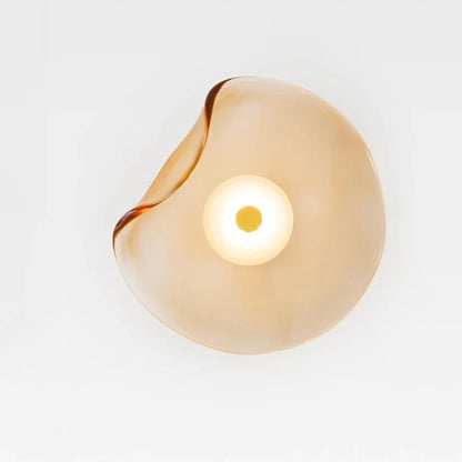 Modern Glass Wall Sconce LED Light Gray Blue Amber Finish for Bedroom Bathroom Kitchen Foyer Hallway Contemporary Lighting Fixture