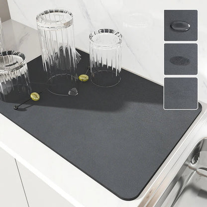 Sink Area Floor Runner 20×24 inch Green Microfiber Ultra-Absorbent Quick-Dry Anti-Slip Backing Machine Washable for Kitchen Dishwasher Cookt