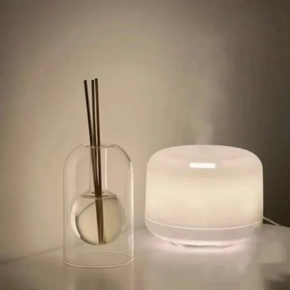 Reed Diffuser Set with Hollow Glass Vessel for Essential Oils - Natural Wood & Glass Aromatherapy Dispenser for Home, Office, Bedroom & Livi