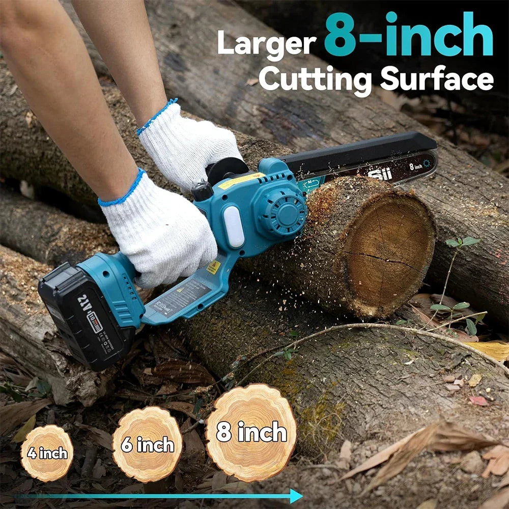 21V Telescoping Pole Chainsaw with Adjustable Head for Tree Trimming & Branch Removal, 8-Inch Bar, 16-Foot Working Reach, Lightweight Cordle