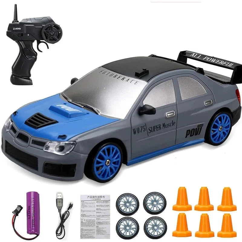 RC Mini Drift Car Remote Control Racing Toy with LED Lights & Rechargeable Battery for Kids & Adults