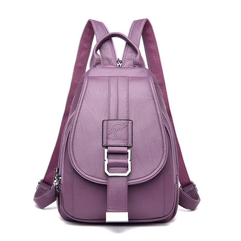 Women's Leather Backpack Purse | Convertible Shoulder Bag for Work & Travel | Handcrafted Premium Cowhide | Multi-Pocket Design