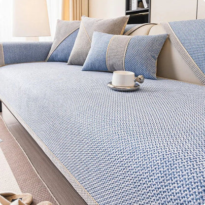 Quilted Furniture Protector 28 x 59 in Non-Slip Cotton Blend Couch Cover for Sofa Seats Armrests Backrests Pet-Friendly Sectional Loveseat S
