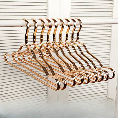 Premium Metal Wardrobe Hangers Non-Slip 6-Pack for Suits Dresses Coats Closet Organization Space-Saving Gold Rose Silver