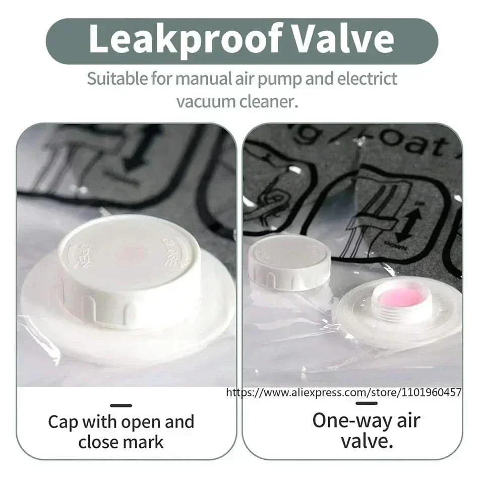 Set of 3 Vacuum Storage Bags for Clothes - Space Efficient Hanging Design