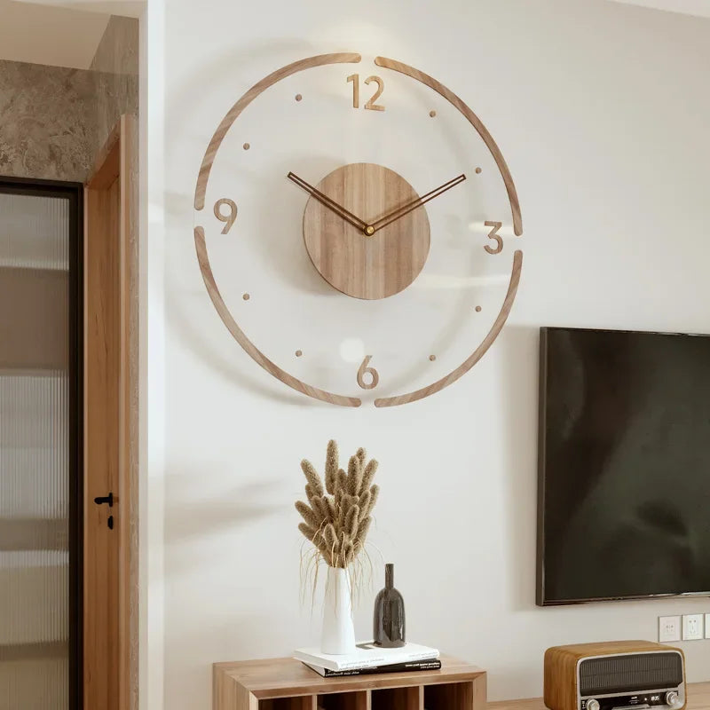 Natural Wood Analog Wall Clock – Whisper-Quiet Timepiece for Bedroom, Office & Home Decor – 12" or 14" Round Face