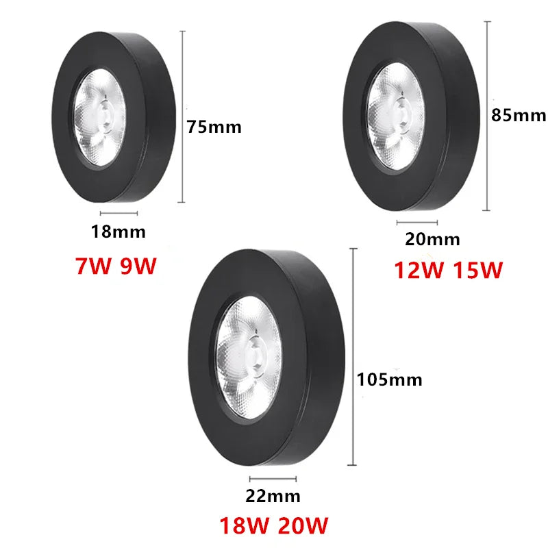 Flush Mount LED Downlight Ultra Slim Aluminum Anti-Glare for Kitchen Bathroom Bedroom Hallway 7W-20W Adjustable 3000K-6000K Modern Low Profi