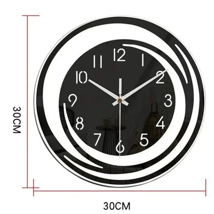 Black Acrylic Wall Clock Modern Geometric Silent Non-Ticking Scandinavian Home Decor for Living Room Bedroom Office