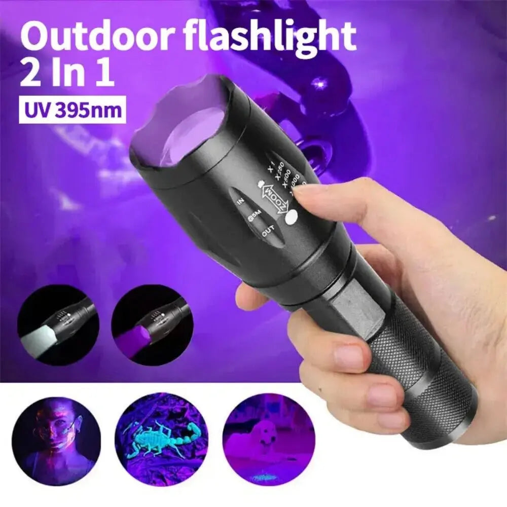 Portable UV Blacklight Flashlight with 395nm Wavelength for Pet Stain Detection
