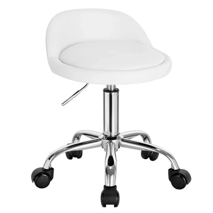 Cushioned Task Chair with Wheels Height Adjustable 21–26 Inches Compact Swivel Seat for Vanity Desk Salon Workspace Studio Home Office