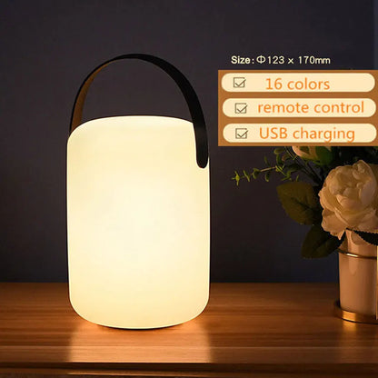 Rechargeable LED Outdoor Lantern with Remote Control, 8 Color Modes & Dimmable Light for Patio, Garden, Deck