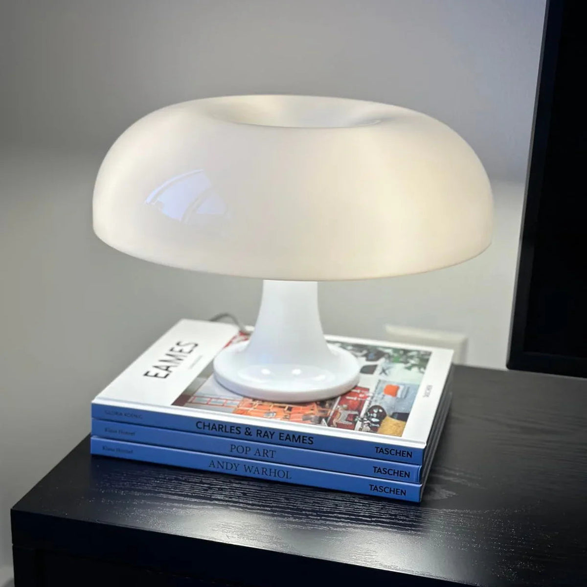 Mushroom Nightstand Light 11 Inches Tall Orange Accent Lamp for Bedroom Desk Bedside Reading Modern Retro Dome Shape Soft Glow Small Space L