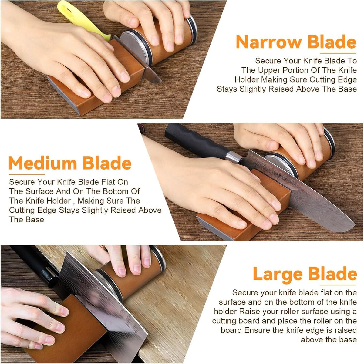 Manual Blade Honing System with Diamond and Ceramic Rollers for Chef Knives, Hunting Blades & Outdoor Tools – Dual-Angle Magnetic Guide – 10