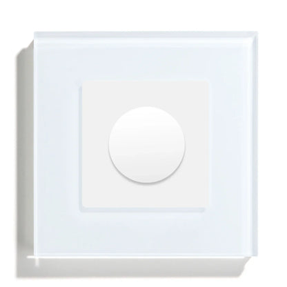 Rotary Light Dimmer Switch 3.4 in Glass Panel Touch Control LED Compatible for Bedroom Living Room Dining Room Home Wall Mount