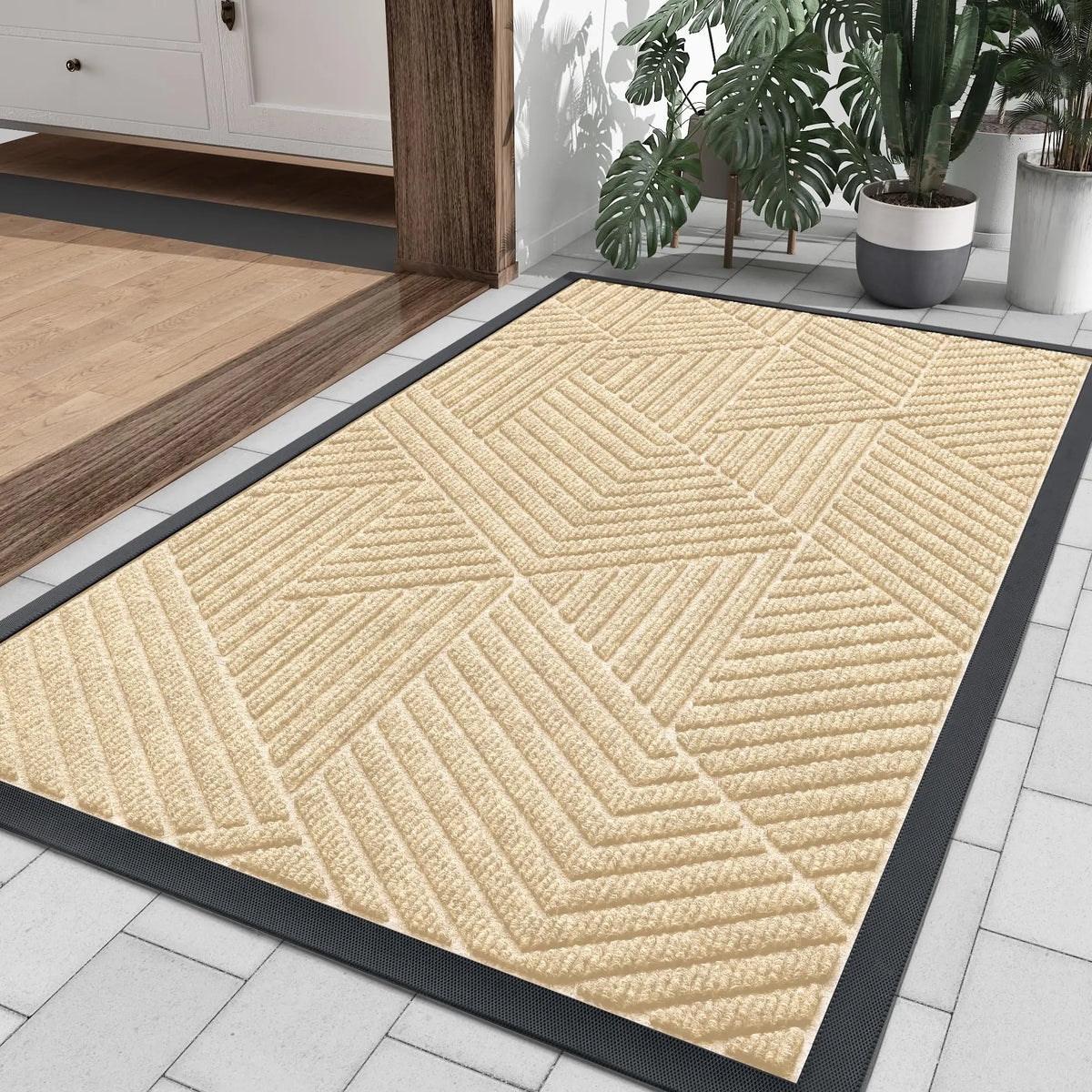 Entryway Rug Non-Slip Absorbent Indoor Outdoor Welcome Mat for Front Door Hallway Patio Garage Apartment Entrance Home Decor
