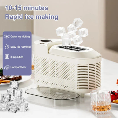 Countertop Ice Maker Machine 120W Rapid Cube Production Portable Travel Bar Office Kitchen Caravan Camping Beverage Chilling Appliance Light