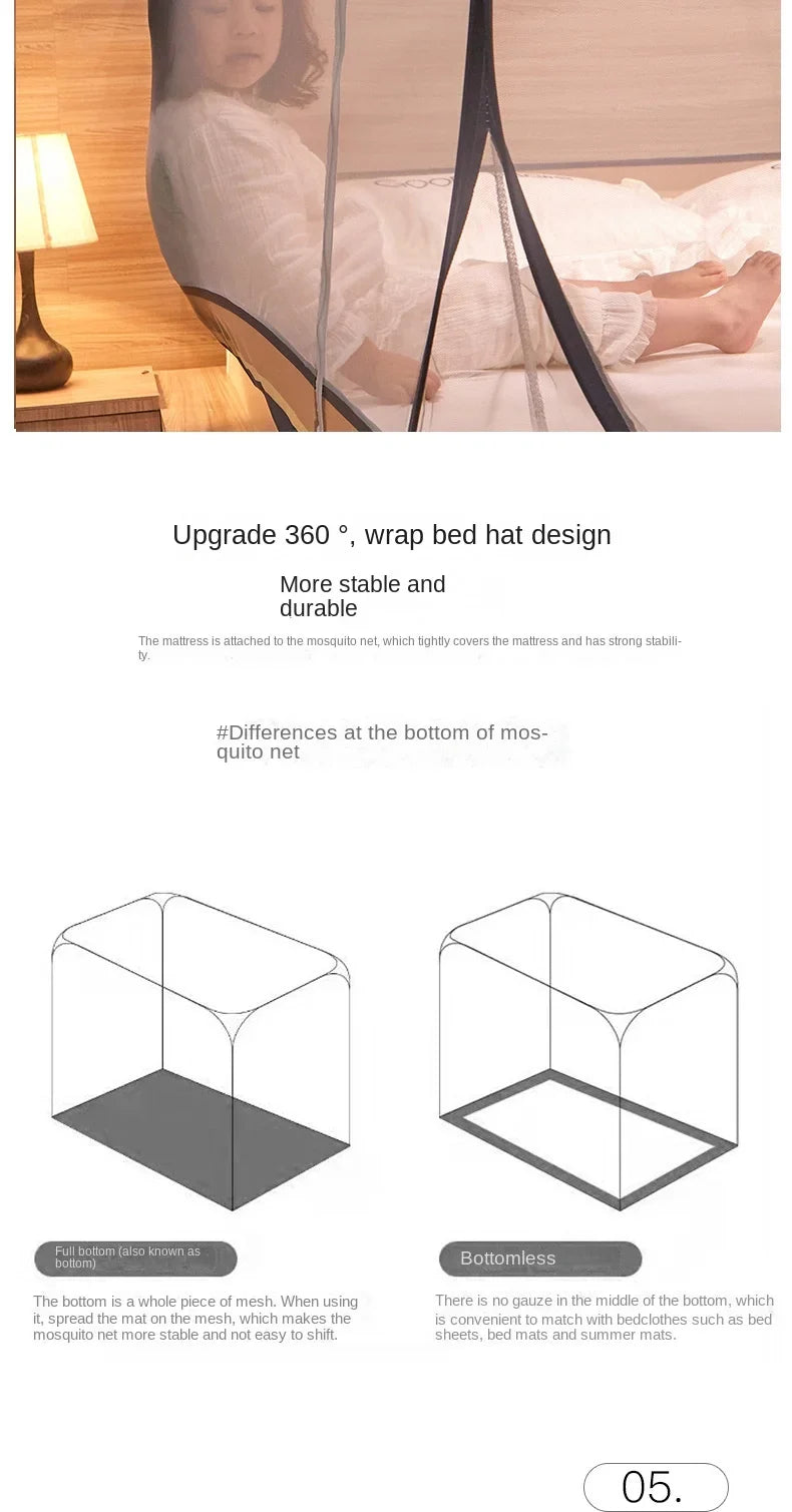 Ortekor Starry Gray Mosquito Net | No-Installation Insect Protection for Indoor & Outdoor Comfort