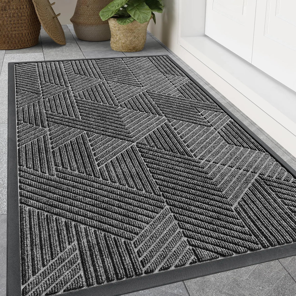 Entryway Rug Non-Slip Absorbent Indoor Outdoor Welcome Mat for Front Door Hallway Patio Garage Apartment Entrance Home Decor