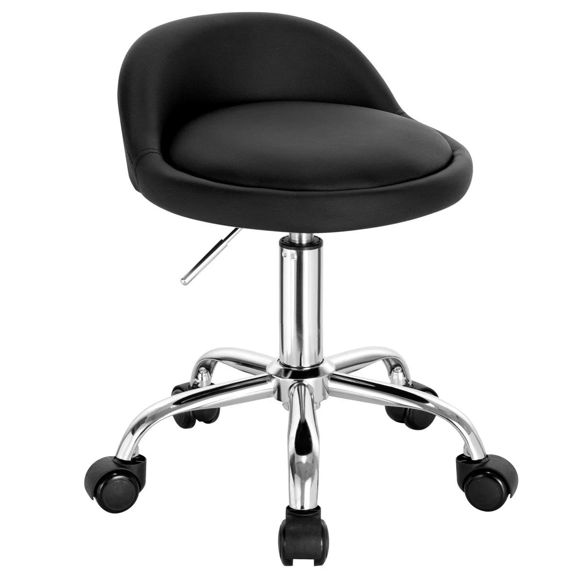 Cushioned Task Chair with Wheels Height Adjustable 21–26 Inches Compact Swivel Seat for Vanity Desk Salon Workspace Studio Home Office
