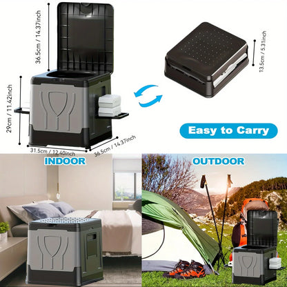 Camploo XL | Portable Toilet for Camping with Lid & Foldable Design | Extra Large Outdoor Comfort