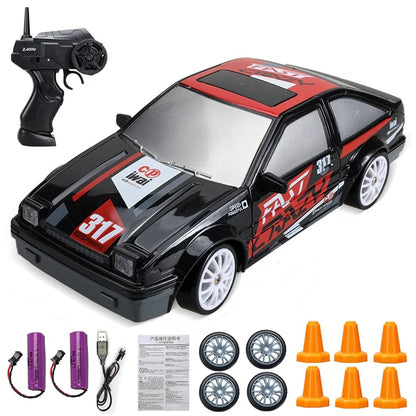 RC Mini Drift Car Remote Control Racing Toy with LED Lights & Rechargeable Battery for Kids & Adults