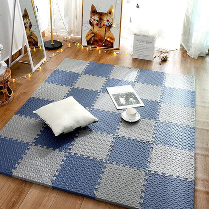 Interlocking Foam Floor Tiles 12x12 Inch Non-Slip Cushioned Baby Crawling Mat for Nursery Playroom Kids Activity Area Water-Resistant EVA Pu