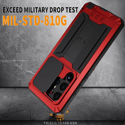 Heavy-Duty Samsung Galaxy S23 Armor Case with Built-In Screen Shield & Kickstand for Hands-Free Use