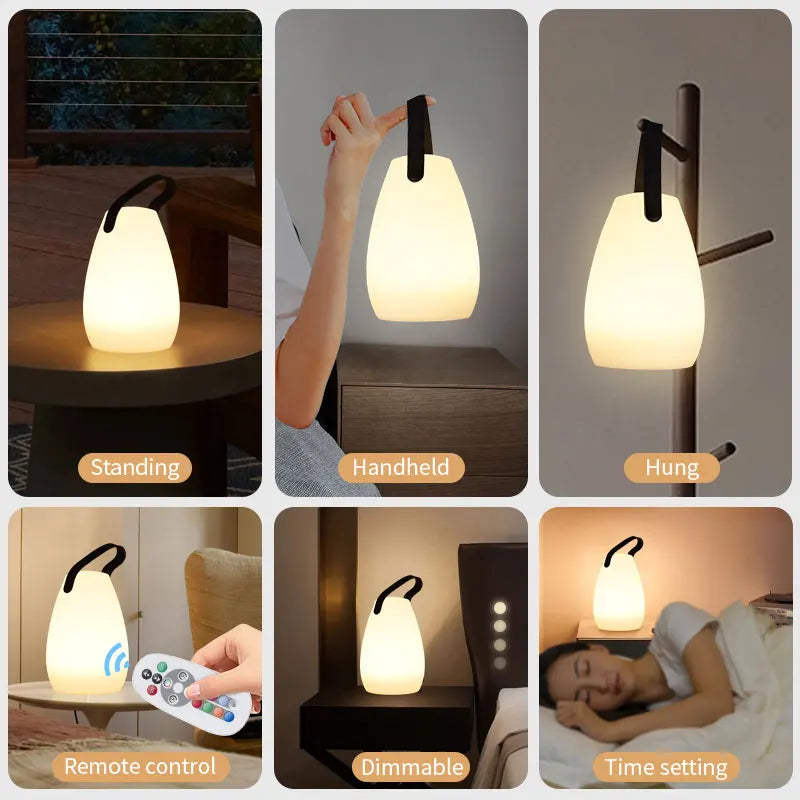 Rechargeable LED Mood Lamp 10 inch Cordless Waterproof 8-Color Remote-Controlled Accent Light for Deck Patio Poolside Backyard Entertaining