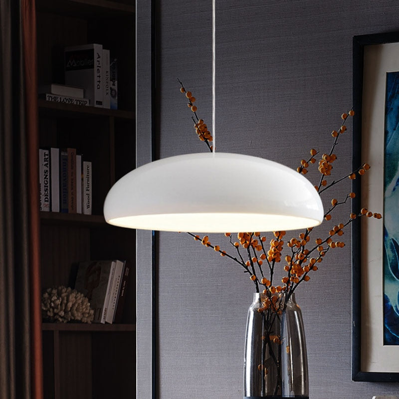 Adjustable Height Metal LED Ceiling Fixture for Dining Room & Kitchen Island | Modern Sculptural Overhead Lighting for Table & Counter | Ind
