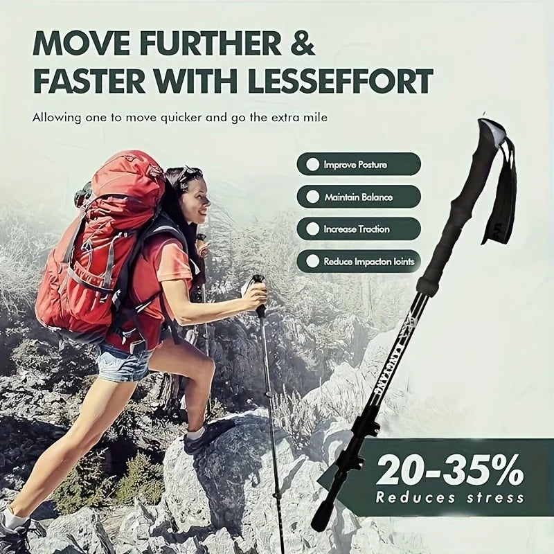 Lightweight Carbon Fiber Trekking Poles with Quick-Lock System | Adjustable Hiking Sticks for Comfort and Stability