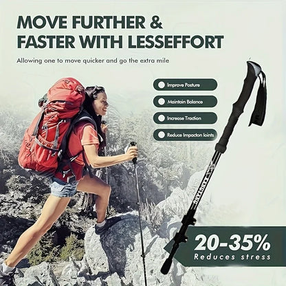 Lightweight Carbon Fiber Trekking Poles with Quick-Lock System | Adjustable Hiking Sticks for Comfort and Stability