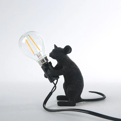 Whimsical Mouse Table Lamp with LED Light – Charming Resin Animal Décor for Bedroom, Living Room & Kids Room